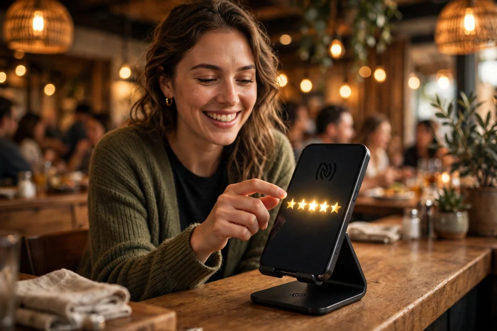 One tap. One review.